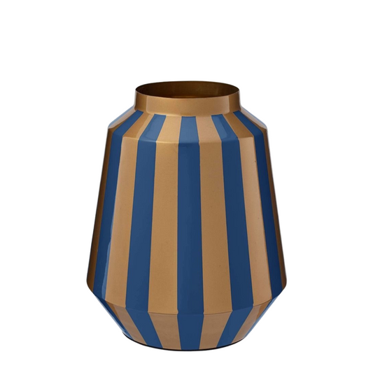 Vaso metal Stripes Navy Gold