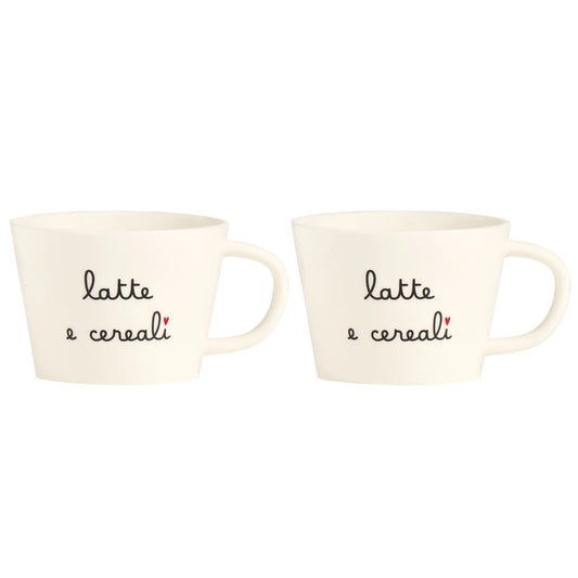 Set 2 tazze colazione Latte e cereali