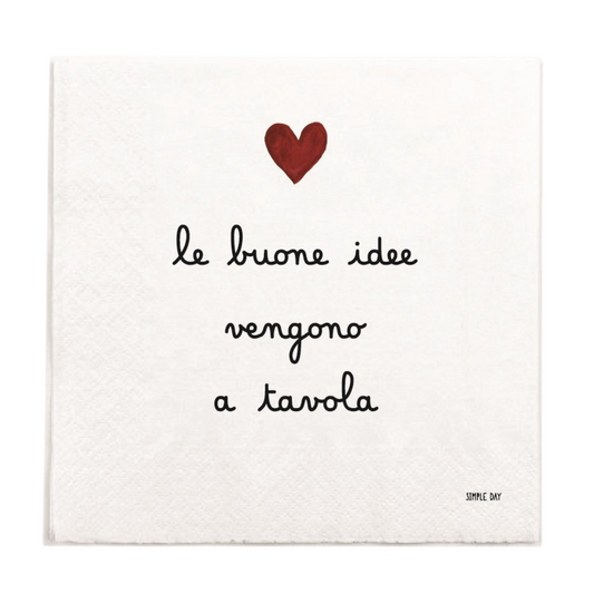 Tovaglioli in carta Le buone idee vengono a tavola