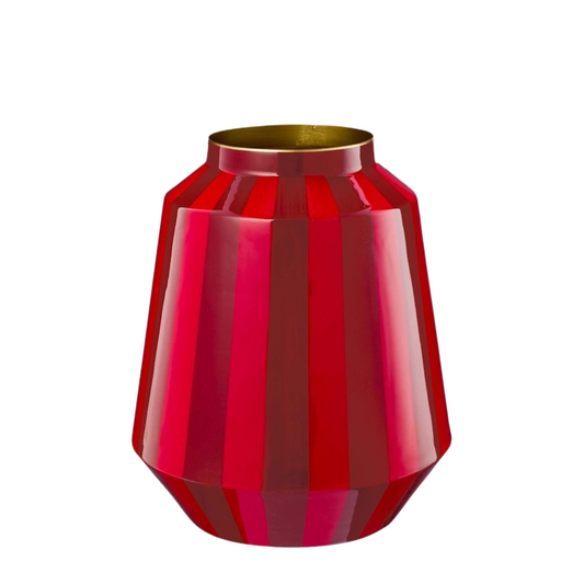 Vaso metal Stripes Dark Red