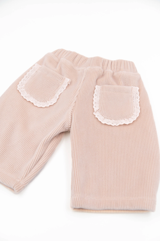 Pants curderoy ampio - Vintage Pink