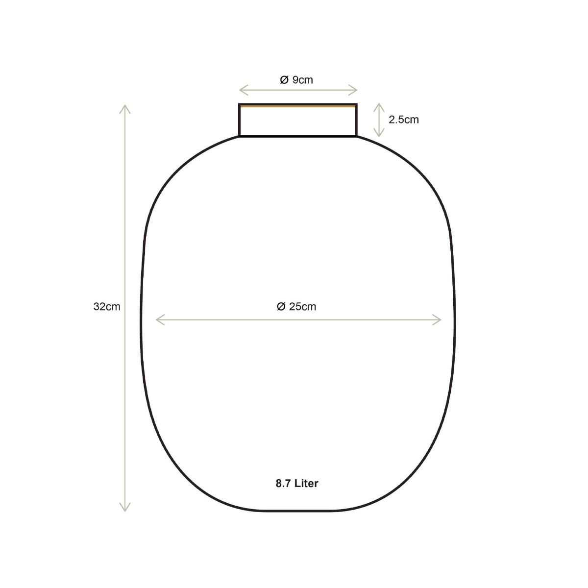 Vaso metal Mid Green