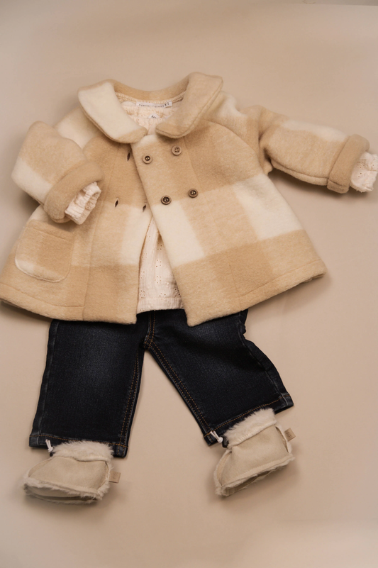 Cappotto Bimba Lana Cotta - Mocha Sand