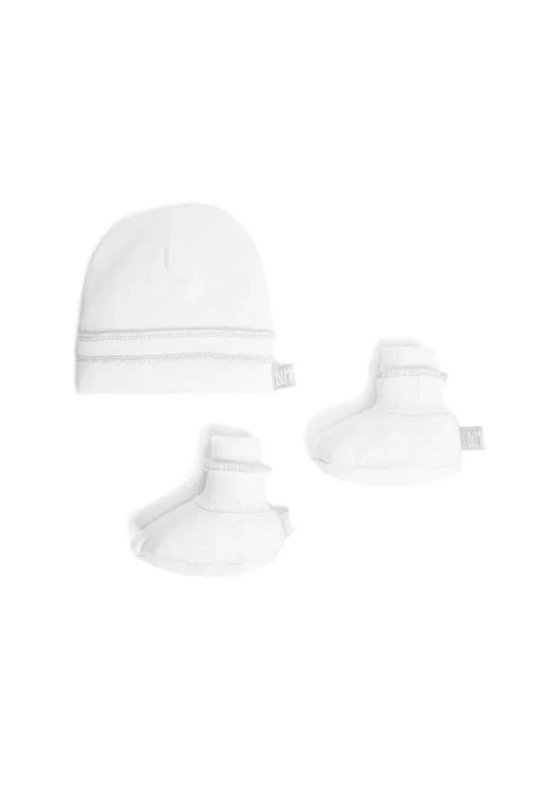 Set neonato - Cappellino e scarpine - Bianco