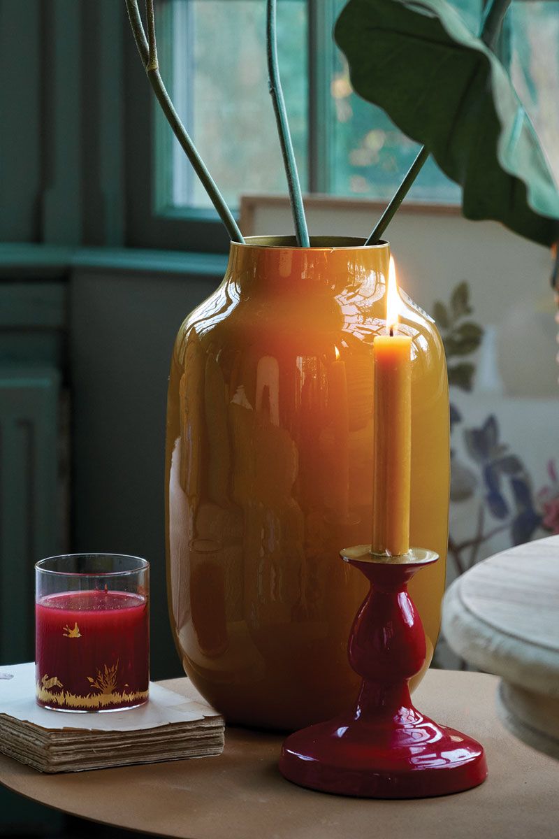 Vaso metal Oval Yellow