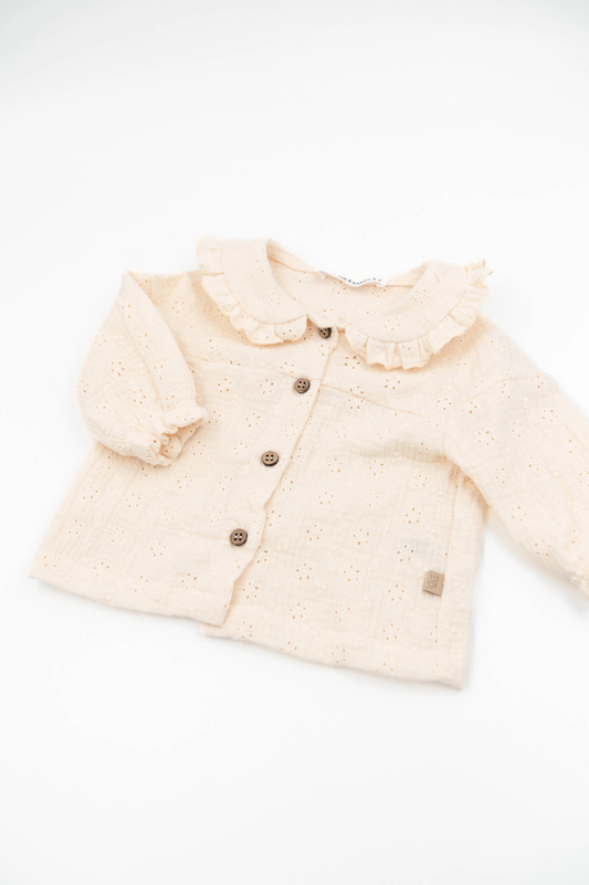 Blusa con colletto volant - Warm White