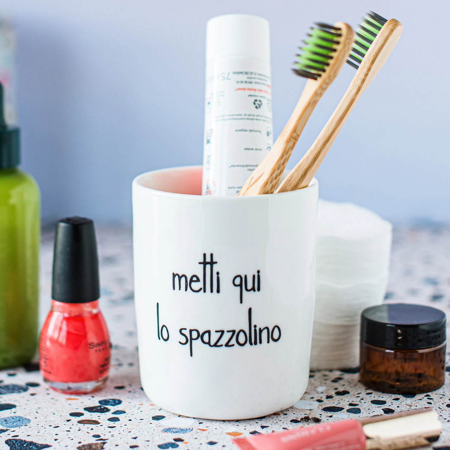 Bicchiere p/spazzolini Metti qui lo spazzolino