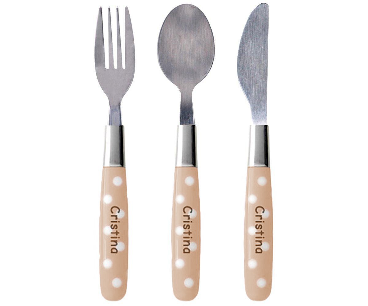 Set Posate Personalizzabili Pois Caramello