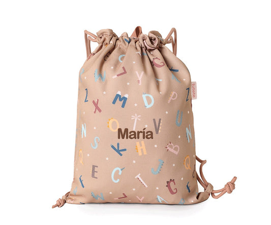 Sacca-zaino Tela Funny Letters Personalizzabile