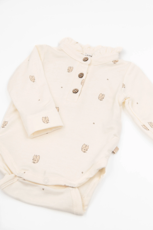 Body a polo con colletto volant - Print Squirrel
