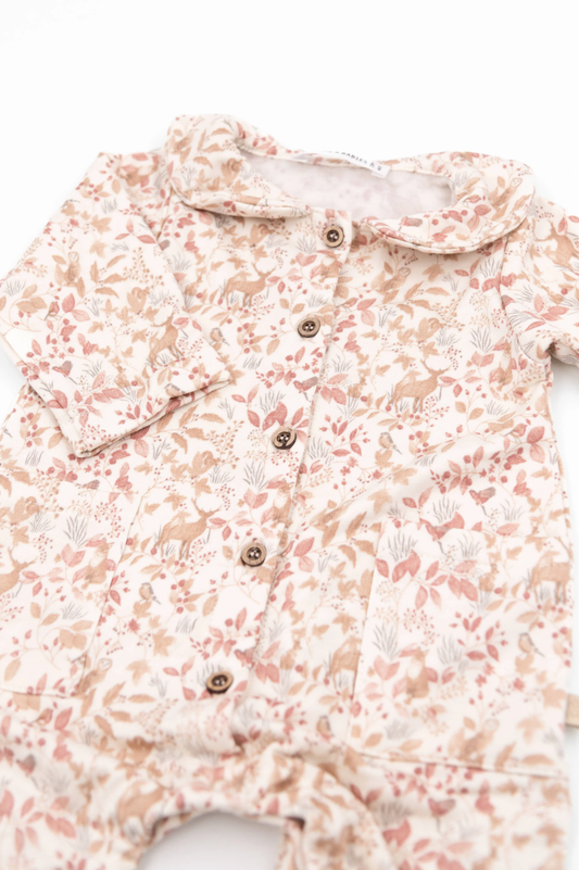 Tutina Lineare con tasche - Print Autumn Forest