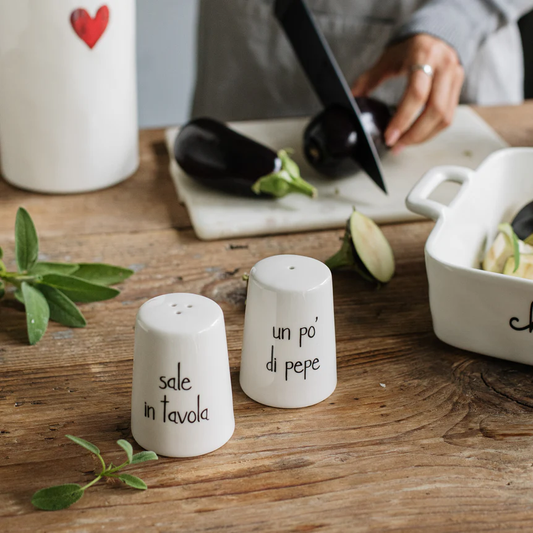 Set Sale e pepe "Sale in tavola" - "Metti un po' di pepe"