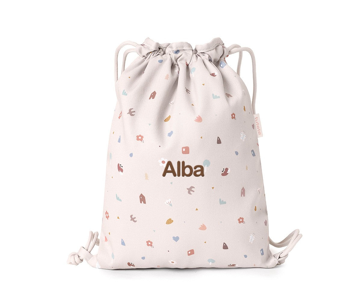 Sacca-zaino Tela Geometric Nature Personalizzabile