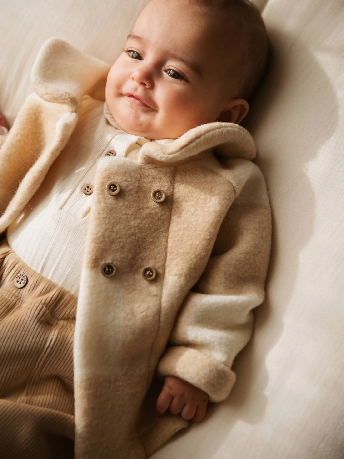 Cappotto Bimba Lana Cotta - Mocha Sand