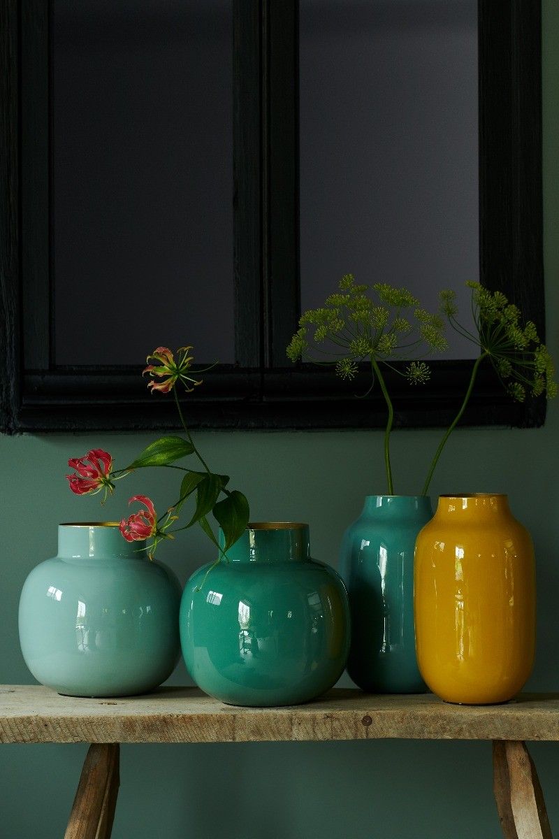 Vaso metal Oval Yellow