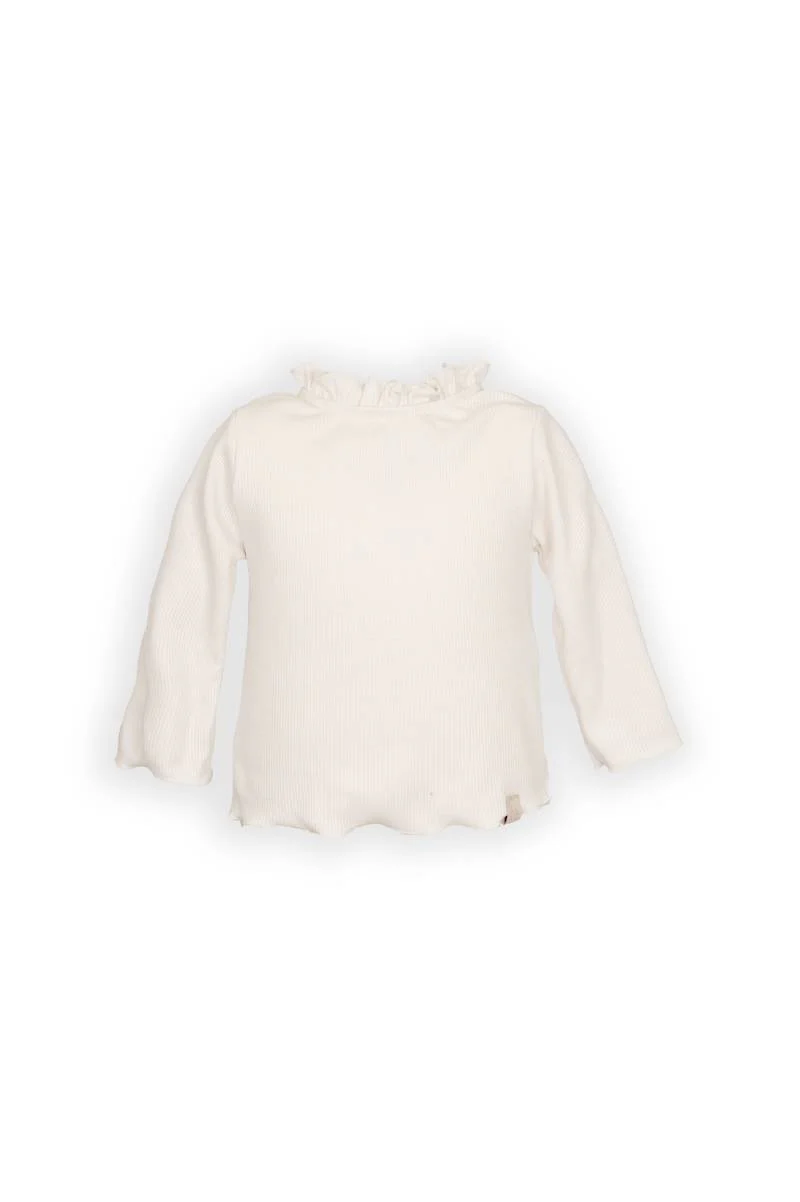 Shirt con colletto volant - Warm White