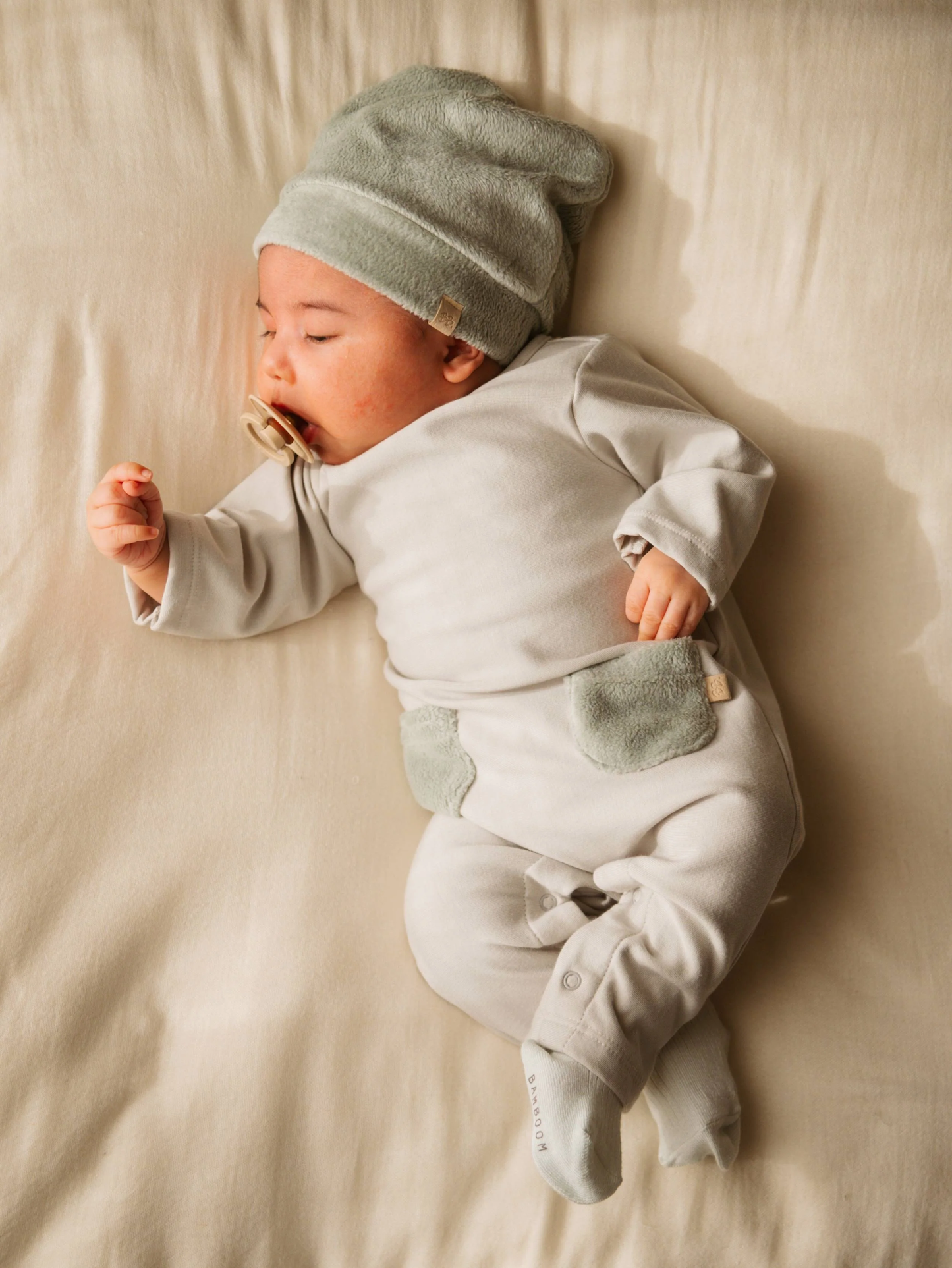 Tutina con tasche teddy - Sky Grey
