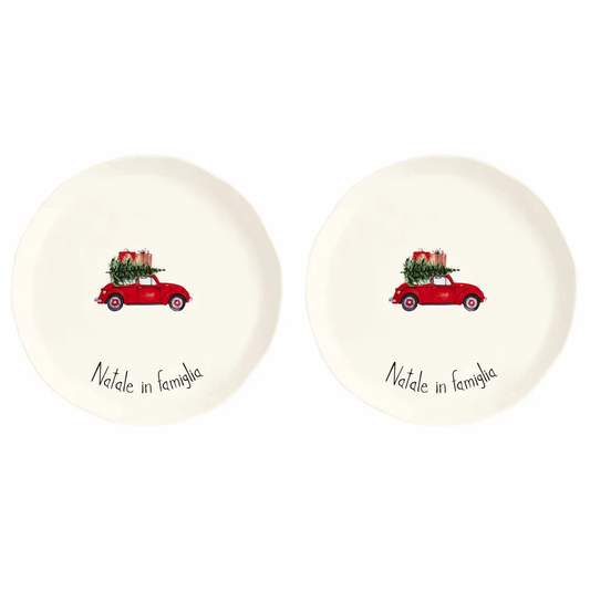 Set 2 Piatti piani Natale in famiglia
