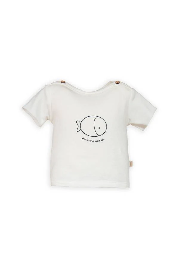 T-shirt a maniche corte con stampa - Off White - 6M