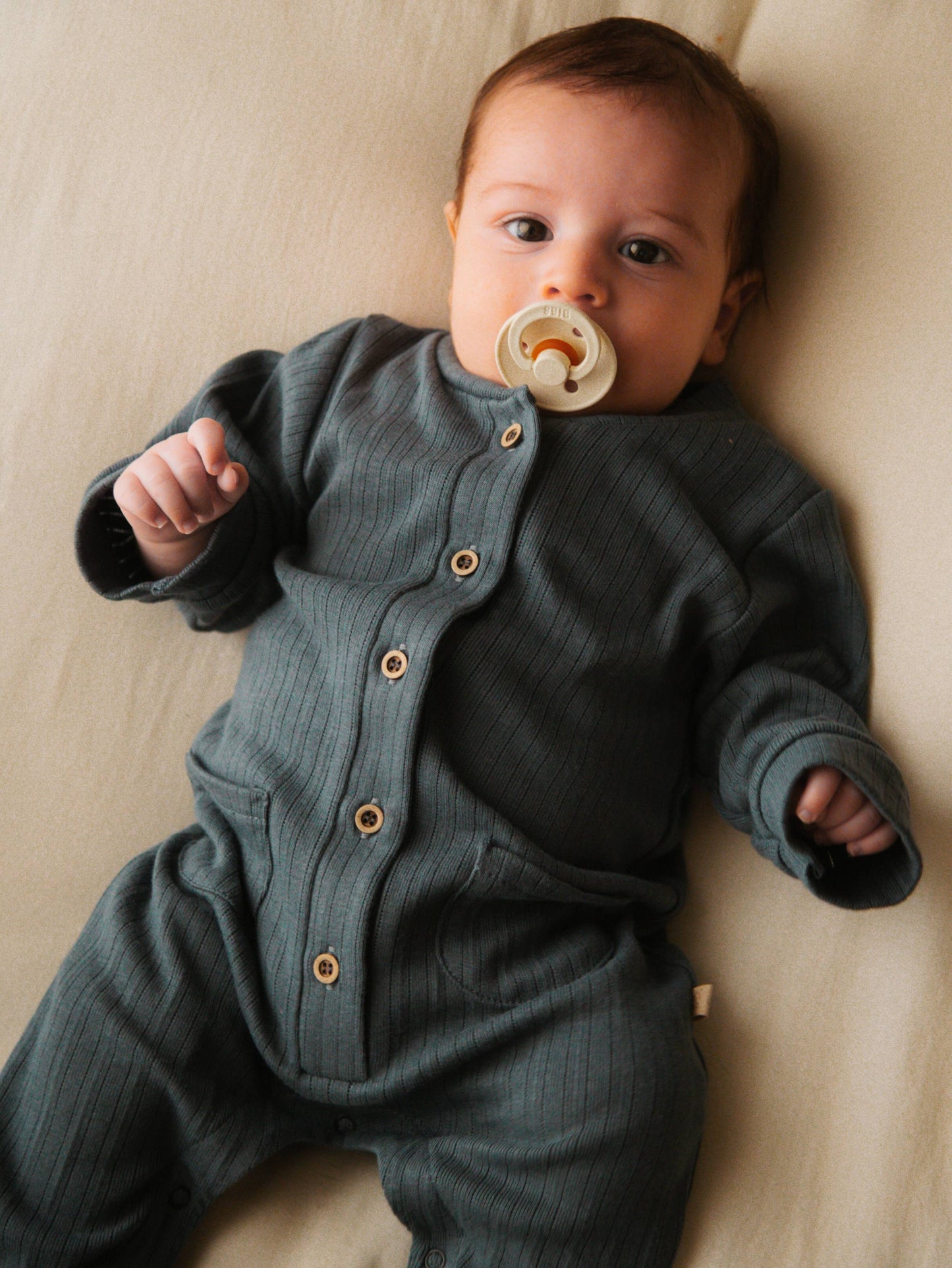 Tutina Bimbo con piedi e bottoncini davanti - Midnight Blu
