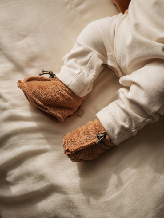 Babbucce con chiusura cordino - Tan Camel