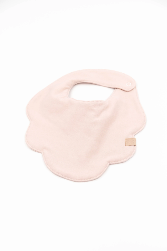 Bavaglino fiore con lato in spugna - Vintage Pink