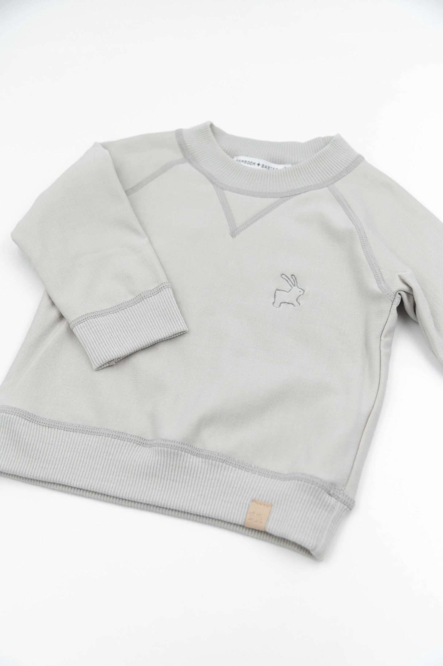Maglia con ricamo coniglio - Moss Grey