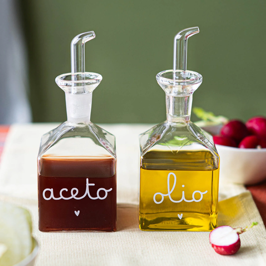 Set 2 bottiglie Olio - Aceto cuore