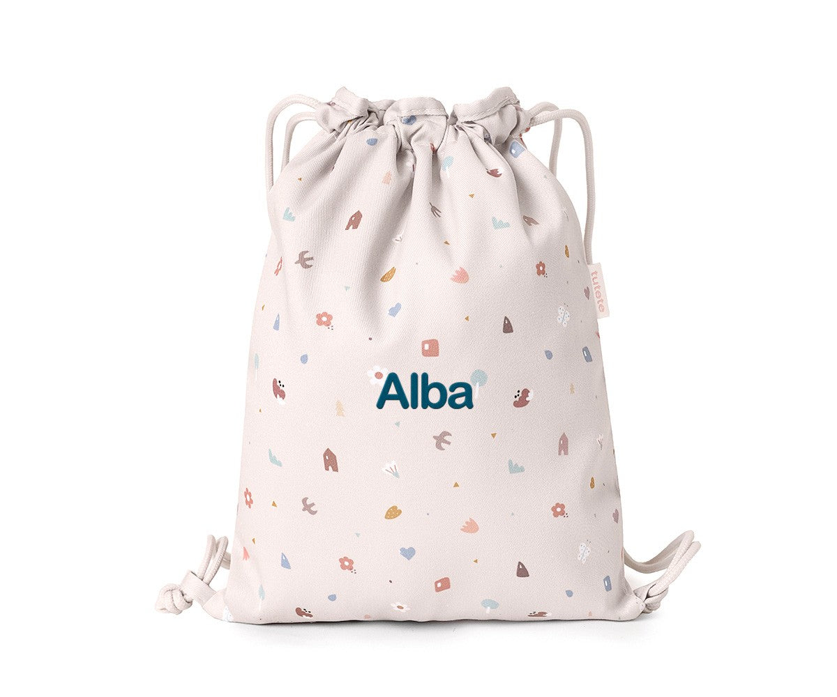 Sacca-zaino Tela Geometric Nature Personalizzabile