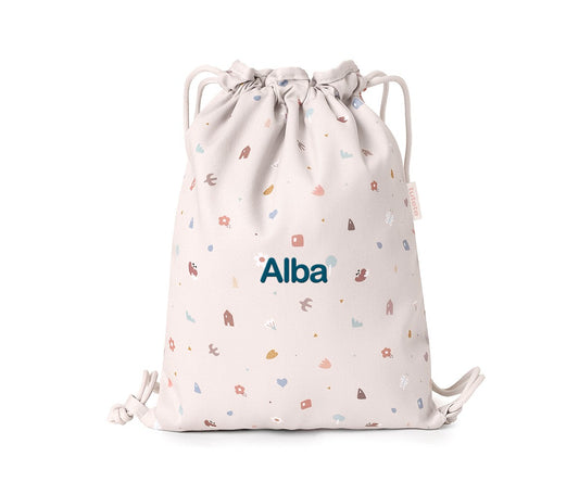 Sacca-zaino Tela Geometric Nature Personalizzabile