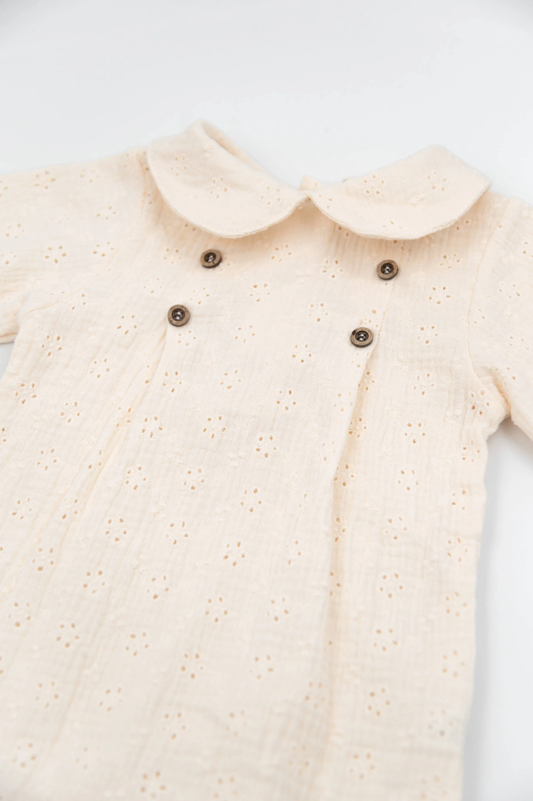 Tutina elegante con colletto - Warm White