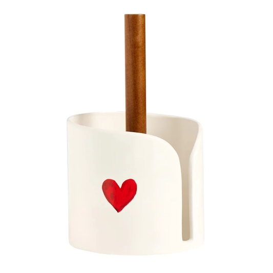 Portarotolo Cuore acquerello rosso