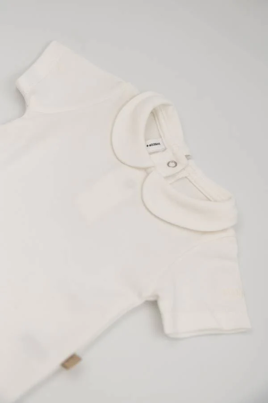 Body Bimba Collo Tondo Maniche corte - Off White - 12/18 e 18/24M