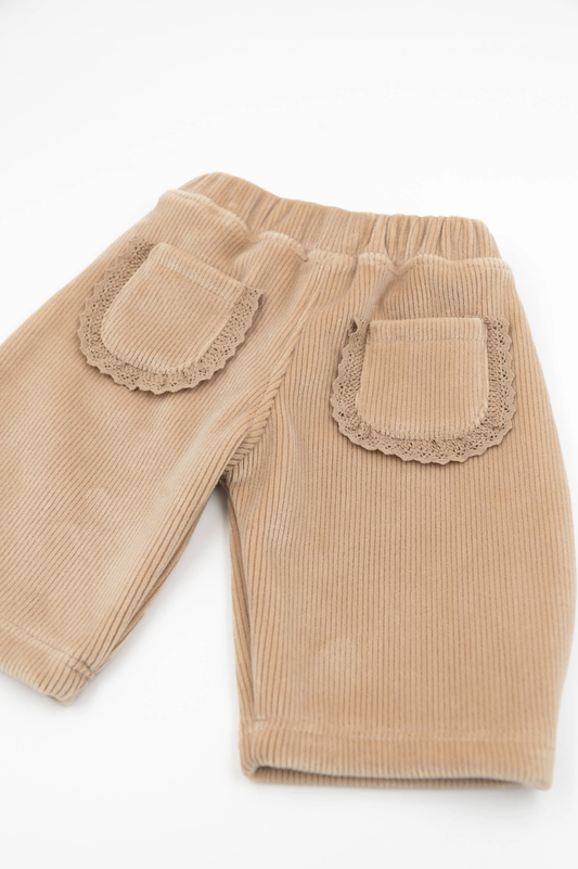 Pants curderoy ampio - Mocha Sand