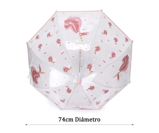 Ombrello Trasparente Magical Unicorn