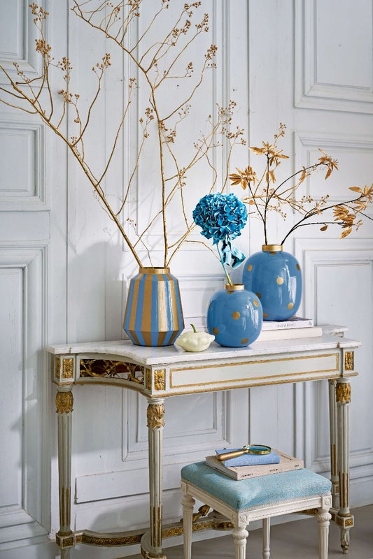 Vaso metal Dots Light Blue