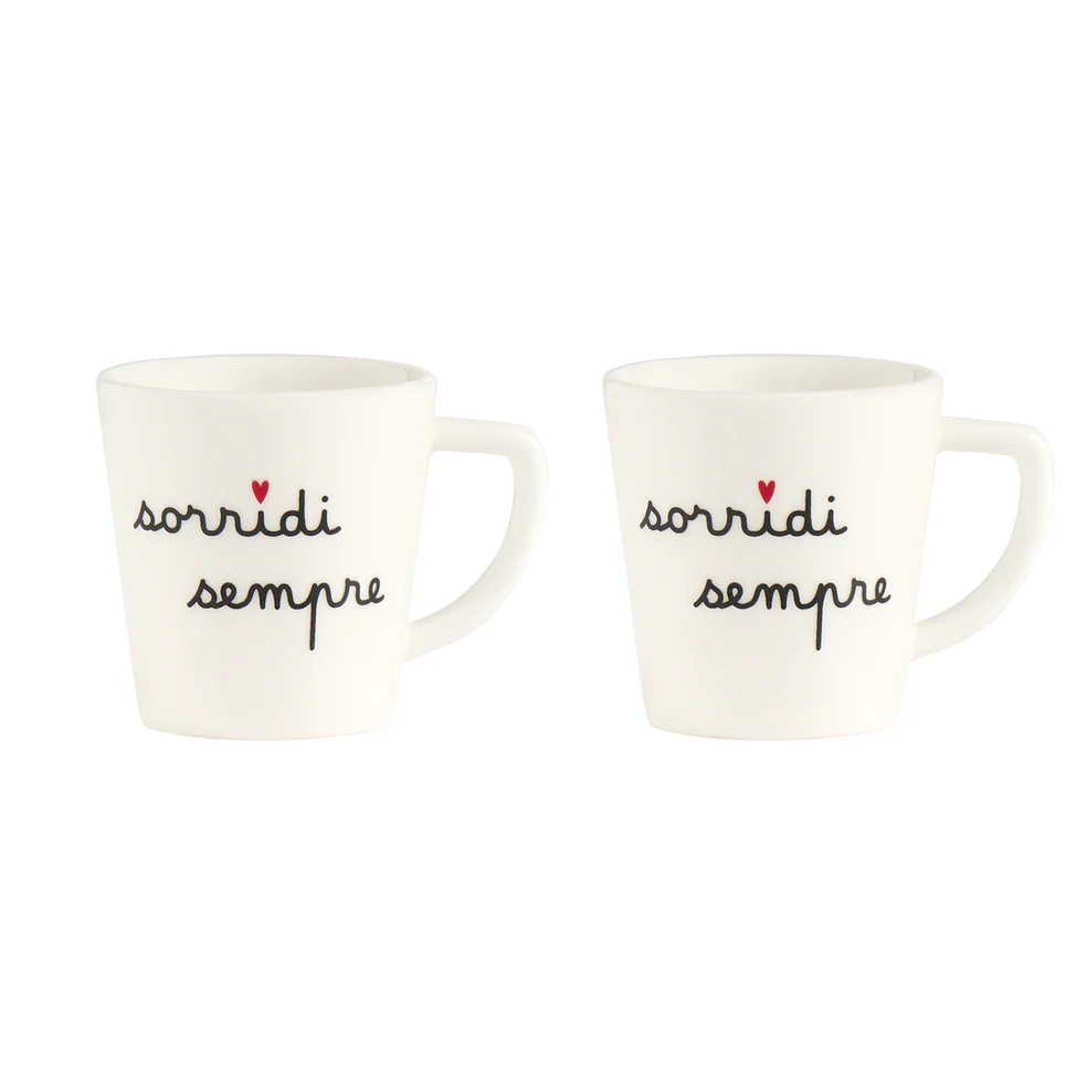 Set 2 tazzine espresso Sorridi sempre