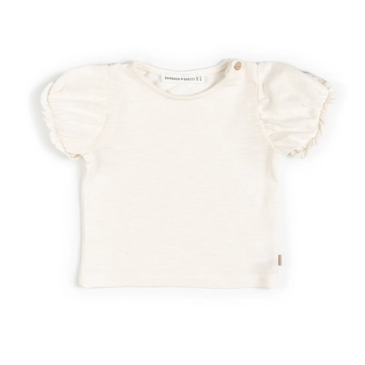 Shirt manica corta a palloncino - Off White - 3 e 18/24M