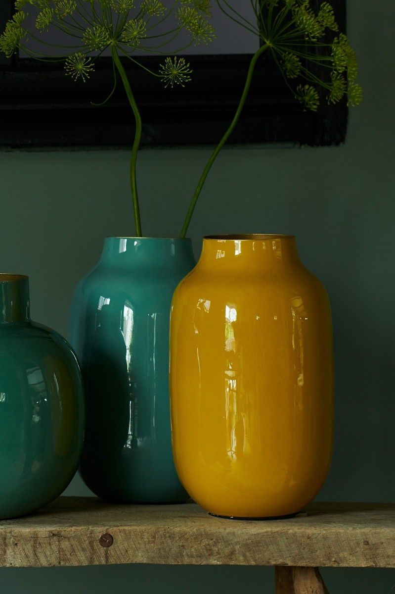 Vaso metal Oval Yellow