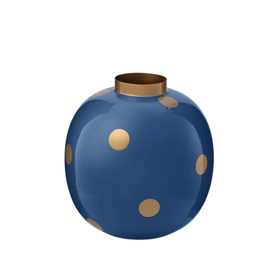 Vaso metal Dots Navy Gold