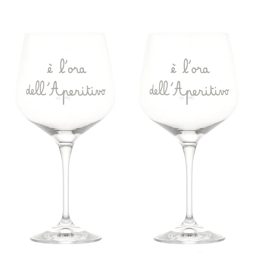 Set 2 calici cocktail E' l'ora dell'aperitivo