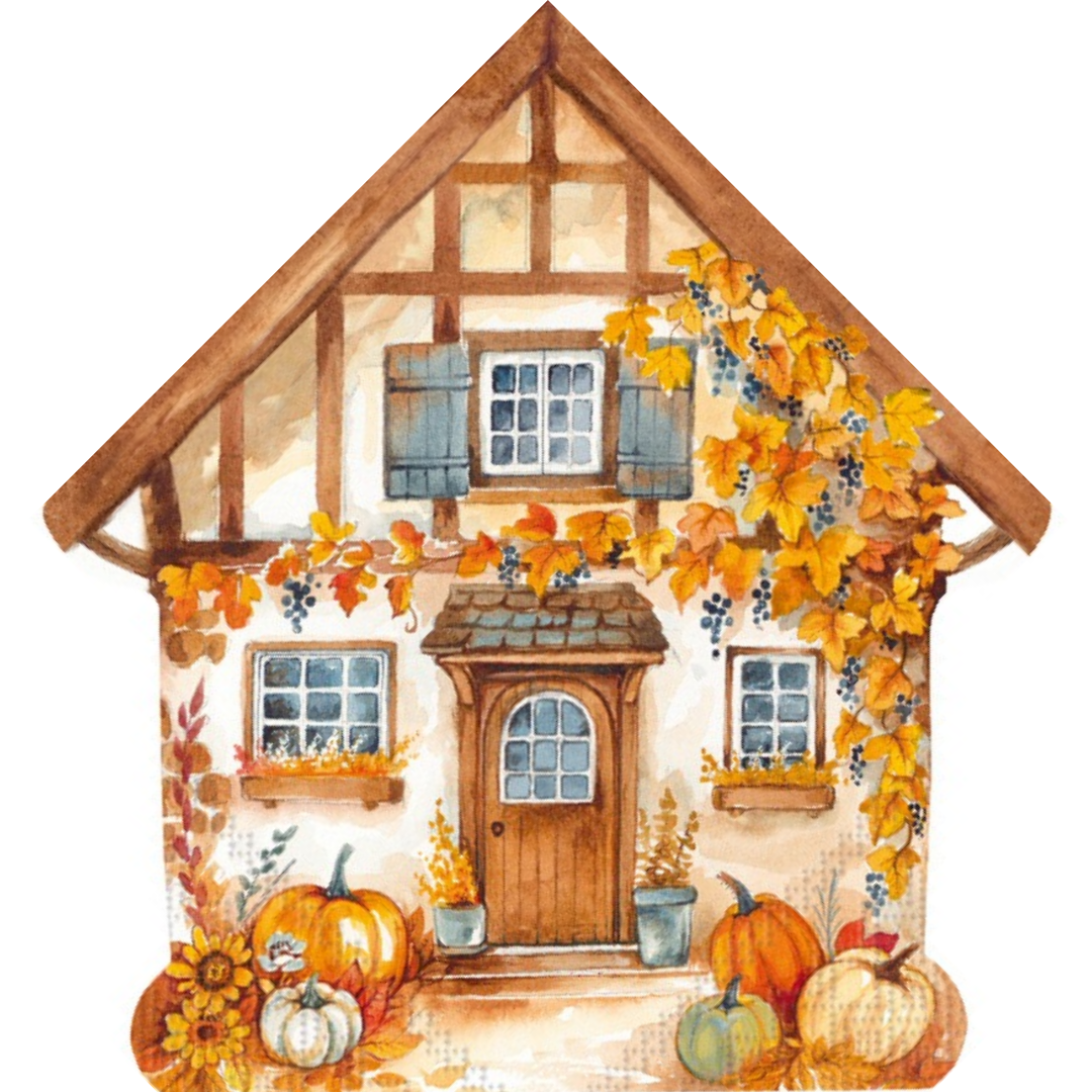Tovaglioli in carta sagomati "Autumn house"