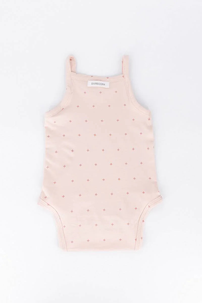 Body bimba canottiera Spalline Sottili - Rosa Logo Fiore