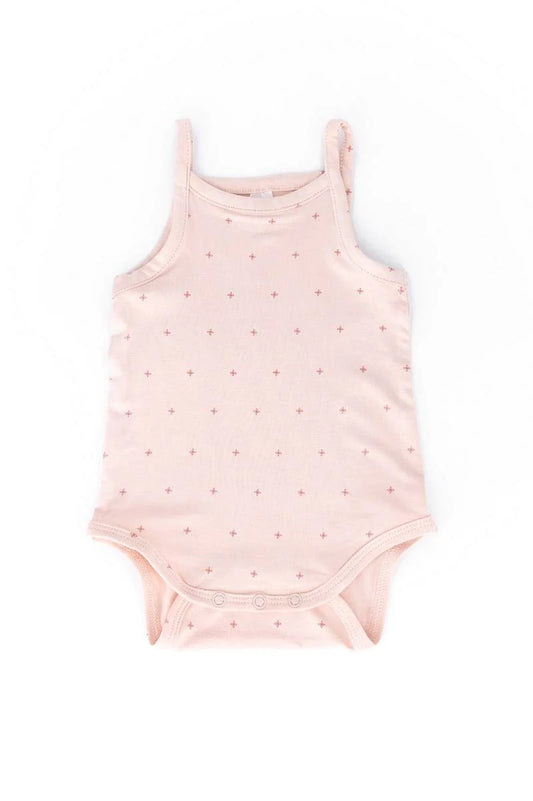 Body bimba canottiera Spalline Sottili - Rosa Logo Fiore