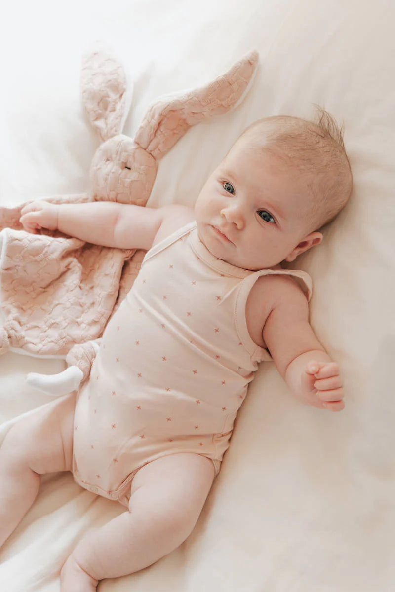 Body bimba canottiera Spalline Sottili - Rosa Logo Fiore