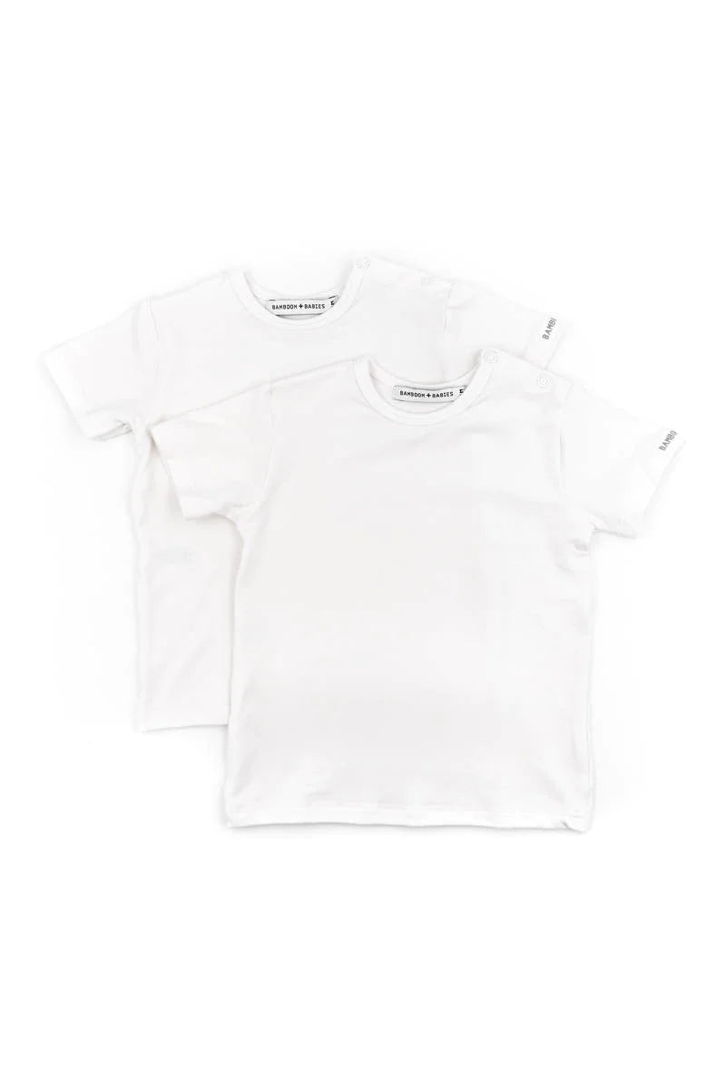 Set 2 Magliette Basic Maniche Corte - Bianche - 9/12M