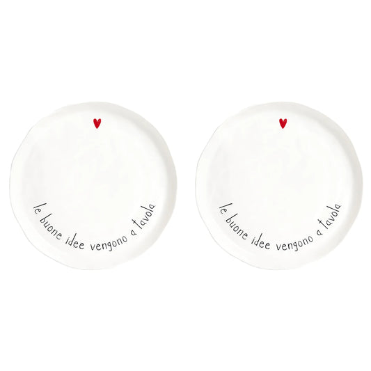 Set 2 Piatti piani Le buone idee vengono a tavola