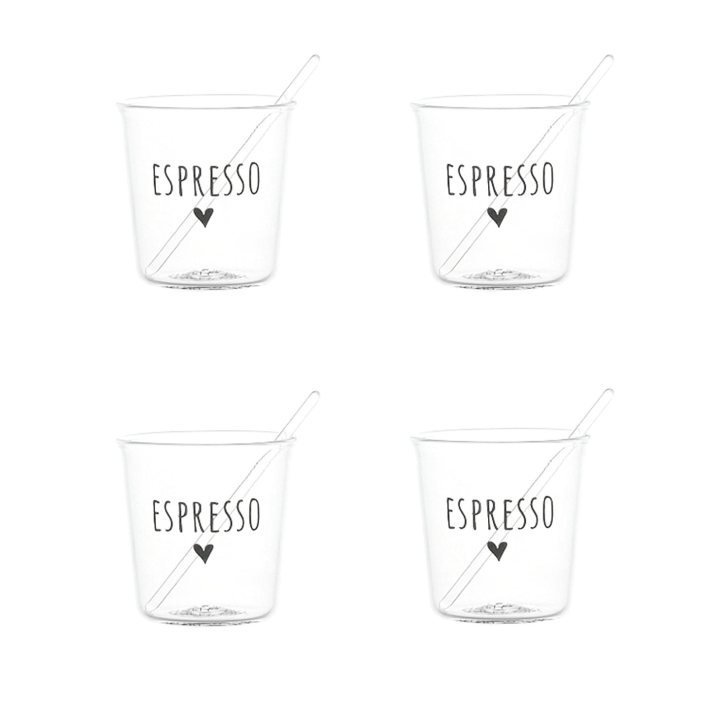 Set 4 bicchieri espresso Espresso nero