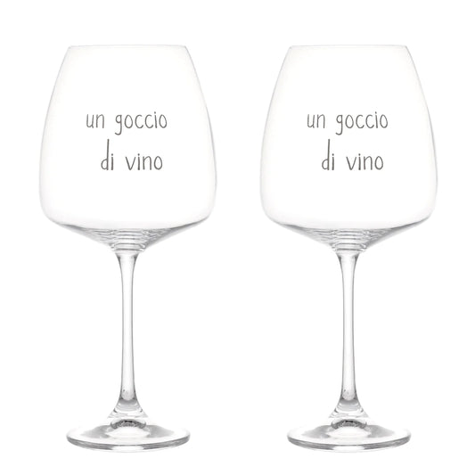 Set 2 calici vino Un goccio di vino