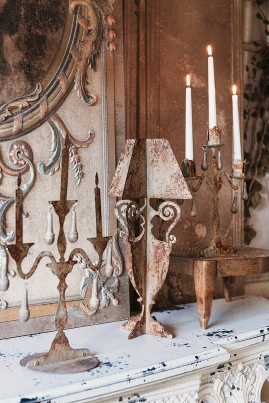 Decorazione candelabro in ferro